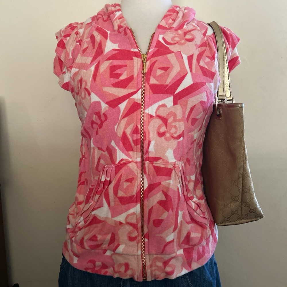 Juicy Couture Sleeveless Rose Zip-Up
